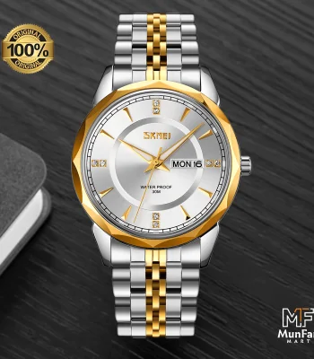 SKMEI-9268-Golden-Silver-Premium-Luxury-Mans-Watch