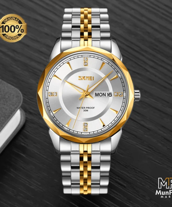 SKMEI-9268-Golden-Silver-Premium-Luxury-Mans-Watch