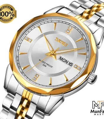 SKMEI-9268-Golden-Silver-Premium-Luxury-Mans-Watch