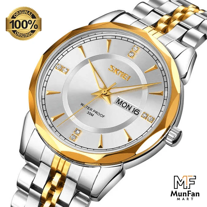 SKMEI-9268-Golden-Silver-Premium-Luxury-Mans-Watch