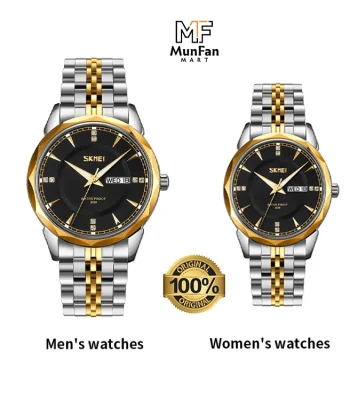 SKMEI-9268-Golden-Black-Premium-Luxury-Couple-Watch